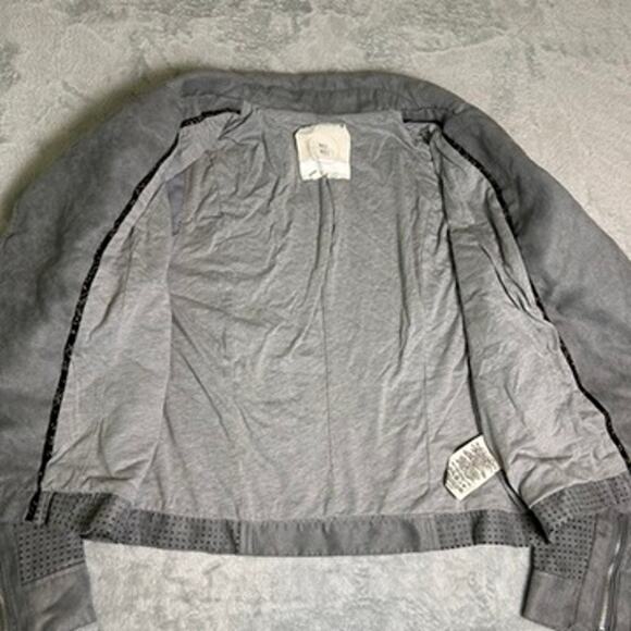 Anthropologie Hei Hei Moto Jacket Womens S Gray Lightweight Fall Layer Street - Picture 8 of 8